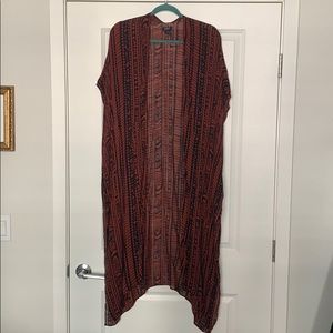 Anthropologie Ikat Kimono In Rust and Navy